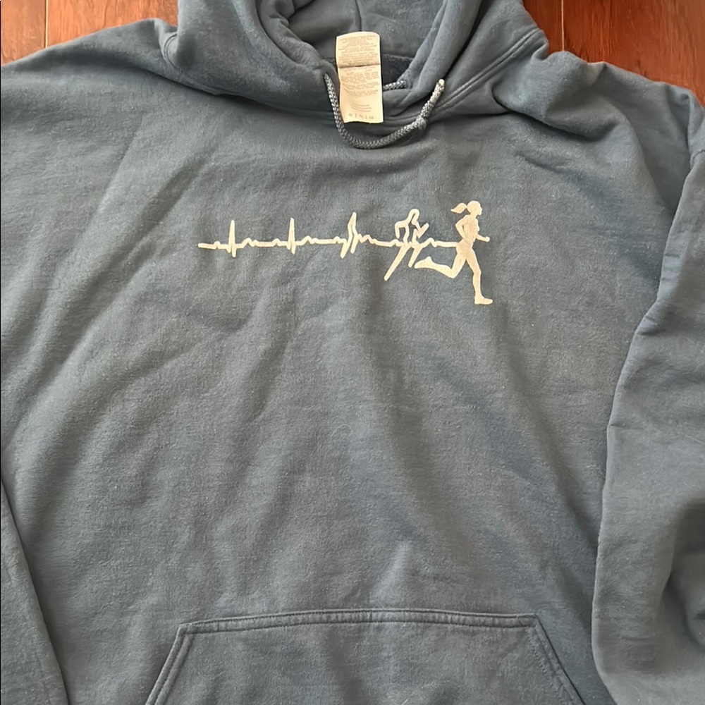 Gildan Blue Sweatshirt with Running Graphic